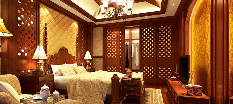 豪華中式臥室裝修